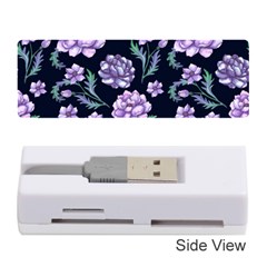 Elegant Purple Pink Peonies In Dark Blue Background Memory Card Reader (stick) by augustinet