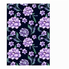 Elegant Purple Pink Peonies In Dark Blue Background Small Garden Flag (two Sides) by augustinet