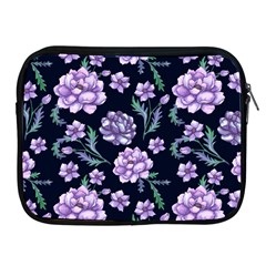 Elegant Purple Pink Peonies In Dark Blue Background Apple Ipad 2/3/4 Zipper Cases