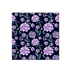 Elegant Purple Pink Peonies In Dark Blue Background Satin Bandana Scarf 22  X 22 