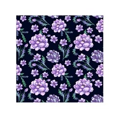 Elegant Purple Pink Peonies In Dark Blue Background Square Satin Scarf (30  X 30 ) by augustinet