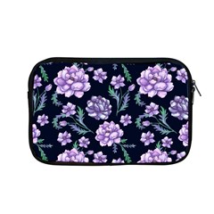 Elegant Purple Pink Peonies In Dark Blue Background Apple Macbook Pro 13  Zipper Case by augustinet