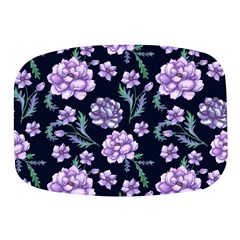 Elegant Purple Pink Peonies In Dark Blue Background Mini Square Pill Box by augustinet