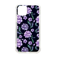 Elegant Purple Pink Peonies In Dark Blue Background Iphone 11 Pro 5 8 Inch Tpu Uv Print Case by augustinet