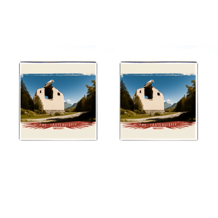  Us ventag eagles Travel Poster Graphic Style Redbleuwhite  Cufflinks (Square)