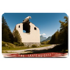  Us Ventag Eagles Travel Poster Graphic Style Redbleuwhite  Large Doormat by steakspro94