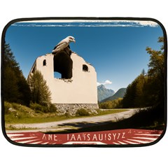  Us Ventag Eagles Travel Poster Graphic Style Redbleuwhite  One Side Fleece Blanket (mini) by steakspro94