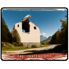  Us Ventag Eagles Travel Poster Graphic Style Redbleuwhite  One Side Fleece Blanket (medium) by steakspro94