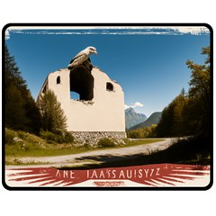  Us Ventag Eagles Travel Poster Graphic Style Redbleuwhite  Fleece Blanket (medium) by steakspro94