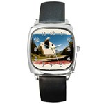  Us ventag eagles Travel Poster Graphic Style Redbleuwhite  Square Metal Watch Front