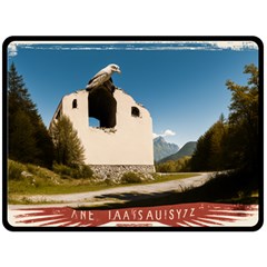  Us Ventag Eagles Travel Poster Graphic Style Redbleuwhite  One Side Fleece Blanket (large) by steakspro94