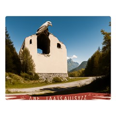  Us Ventag Eagles Travel Poster Graphic Style Redbleuwhite  One Side Premium Plush Fleece Blanket (large) by steakspro94