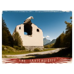  Us Ventag Eagles Travel Poster Graphic Style Redbleuwhite  One Side Premium Plush Fleece Blanket (extra Small)