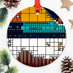 Abstract Statistics Rectangles Classification Ornament (round) by Pakemis