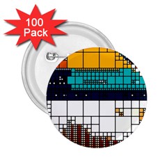 Abstract Statistics Rectangles Classification 2 25  Buttons (100 Pack)  by Pakemis