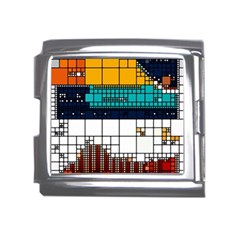 Abstract Statistics Rectangles Classification Mega Link Italian Charm (18mm)