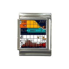 Abstract Statistics Rectangles Classification Italian Charm (13mm)