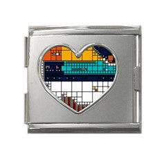 Abstract Statistics Rectangles Classification Mega Link Heart Italian Charm (18mm)