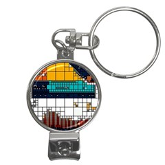 Abstract Statistics Rectangles Classification Nail Clippers Key Chain