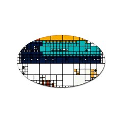 Abstract Statistics Rectangles Classification Sticker Oval (100 Pack) by Pakemis