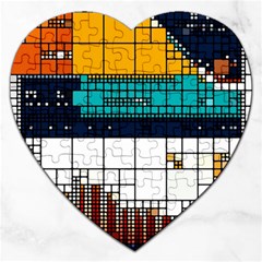 Abstract Statistics Rectangles Classification Jigsaw Puzzle (heart) by Pakemis