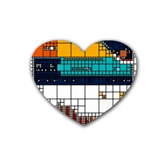 Abstract Statistics Rectangles Classification Rubber Heart Coaster (4 Pack) by Pakemis