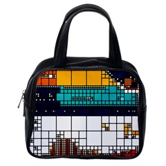 Abstract Statistics Rectangles Classification Classic Handbag (one Side) by Pakemis