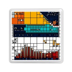 Abstract Statistics Rectangles Classification Memory Card Reader (square) by Pakemis