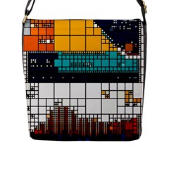 Abstract Statistics Rectangles Classification Flap Closure Messenger Bag (l) by Pakemis