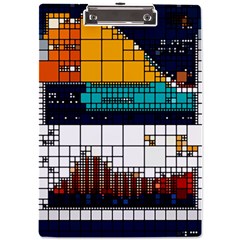 Abstract Statistics Rectangles Classification A4 Acrylic Clipboard by Pakemis