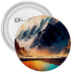 Abstract Color Colorful Mountain Ocean Sea 3  Buttons by Pakemis