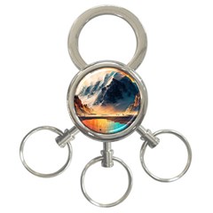 Abstract Color Colorful Mountain Ocean Sea 3-ring Key Chain by Pakemis