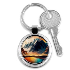 Abstract Color Colorful Mountain Ocean Sea Key Chain (round) by Pakemis