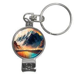 Abstract Color Colorful Mountain Ocean Sea Nail Clippers Key Chain by Pakemis