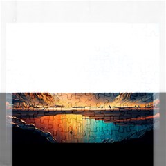 Abstract Color Colorful Mountain Ocean Sea Rectangular Jigsaw Puzzl by Pakemis