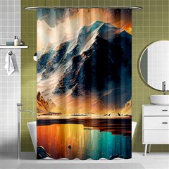 Abstract Color Colorful Mountain Ocean Sea Shower Curtain 48  X 72  (small)  by Pakemis