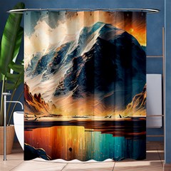 Abstract Color Colorful Mountain Ocean Sea Shower Curtain 60  X 72  (medium)  by Pakemis