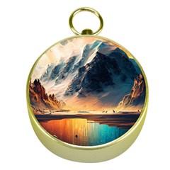 Abstract Color Colorful Mountain Ocean Sea Gold Compasses by Pakemis