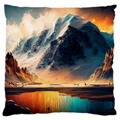 Abstract Color Colorful Mountain Ocean Sea Standard Premium Plush Fleece Cushion Case (one Side) by Pakemis