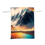 Abstract Color Colorful Mountain Ocean Sea Lightweight Drawstring Pouch (S) Back