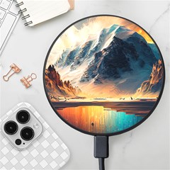 Abstract Color Colorful Mountain Ocean Sea Wireless Fast Charger(black)