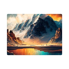 Abstract Color Colorful Mountain Ocean Sea One Side Premium Plush Fleece Blanket (mini)