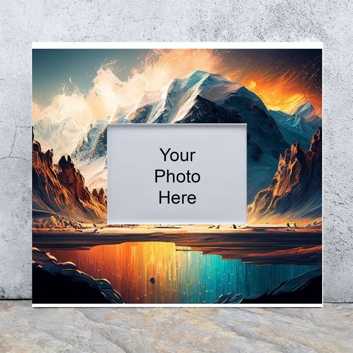 Abstract Color Colorful Mountain Ocean Sea White Wall Photo Frame 5  x 7 