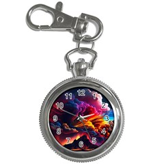 Ocean Sea Wave Clouds Mountain Colorful Sky Art Key Chain Watches by Pakemis