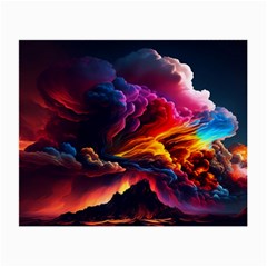 Ocean Sea Wave Clouds Mountain Colorful Sky Art Small Glasses Cloth (2 Sides) by Pakemis