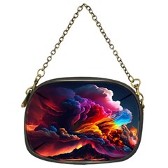 Ocean Sea Wave Clouds Mountain Colorful Sky Art Chain Purse (one Side) by Pakemis