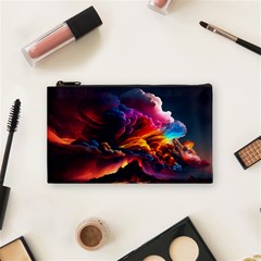 Ocean Sea Wave Clouds Mountain Colorful Sky Art Cosmetic Bag (small) by Pakemis