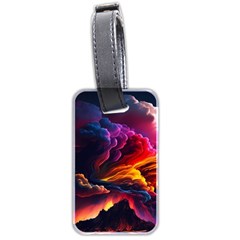 Ocean Sea Wave Clouds Mountain Colorful Sky Art Luggage Tag (two Sides) by Pakemis