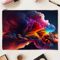 Ocean Sea Wave Clouds Mountain Colorful Sky Art Cosmetic Bag (xxxl) by Pakemis