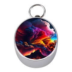 Ocean Sea Wave Clouds Mountain Colorful Sky Art Mini Silver Compasses by Pakemis